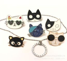 Cartoon Animal Brooch Pin Cute Cat Metal Brooches For Women Vintage Lapel Pin Set Hat Bag Accessories Scarf Buckle Jewellery Gift S03823887