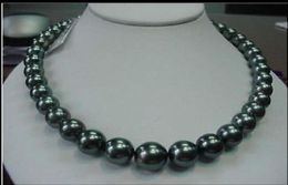 Fine Pearl Jewellery 18quot 1214mm Natural Tahitian black Round pearl necklace 14K3845118