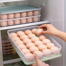 Storage Bottles Refrigerator Egg Crisper Fresh-keeping Box 24 Grids Compartment Kitchen Transparent Plastic Thickened
