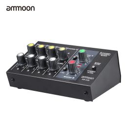 Mixer Ammoon Am228 Ultracompact Mixing Console Low Noise 8 Channels Metal Mono Stereo Audio Sound Mixer with Power Adapter Cable