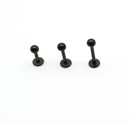 Black Labret Ring Lip Stud Bar Steel 16 Gauge Popular Body Jewellery liage Tragus Piercing Chin Helix Wholesa5425612