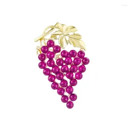 Brooches WEIMANJINGDIAN Brand Arrival Gold Color Plated Simulated Pearls Purple Grape Alloy Brooch Pins