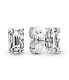 ALE 925 Sterling Silver Sparkling Square Halo Stud Earrings Women039s Luxury Fashion Jewellery Designer CZ Diamond Earings with C1578503