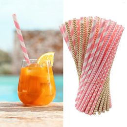 Disposable Cups Straws 100PCS Drinking Colourful Paper Straw For Juice Milk Tea Cocktail Bar Wedding Party Supplies