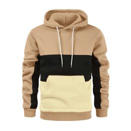 Women's Hoodies Sweatshirts Cross-border Foreign Trade New mens Fashion Color Block Sweatshirt European and American Stitched Sports Casual Hoodie 240413