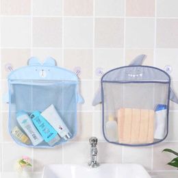 Bath Toys New Baby Bathroom Mesh Bag Sucker Design For Children Bath Toys Kid Basket Cartoon Animal Shapes Cloth Sand Toys Storage Net Bag 240414