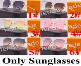 NEW Square fashion Sunglasses Women Frameless Gradient Sun Glasses Women Brand Designer Retro Pink Outdoor Lentes UV400 5PCS L16 f4246739