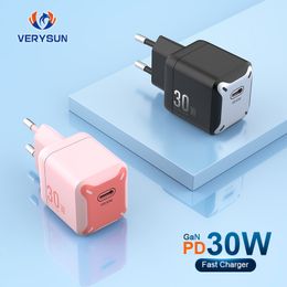 Verysun-Type C PD Charger, Portable USB Mobile Phone Adapter, Fast Charging for iPhone 14, 13, 12 Pro Max, 11, Mini 8, 30W