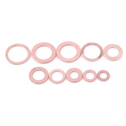 200pcs/box Copper Washers Flat Ring Sump Plug Oil Seal Assorted Set Professional Kit Copper Ring Gasket