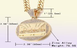 Chains The Last Supper Big Pendant Necklace Iced Out Bling Zircon Gold Colour Jesus For Men Hip Hop Charm Jewellery GiftChains9753008