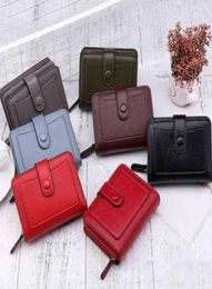 Women Wallets Red Black Small Mini Coin Purse Hasp Card Holder Lady Wallet Zipper Female Leather Buckle 22060719832866182056