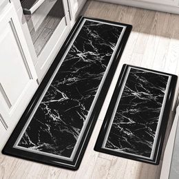 Kitchen Mat Kitchen Rug Living Room Bedroom Soft Long Carpet Washable Non-slip Absorbent Bathroom Black Doormat Crystal Velvet
