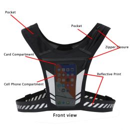 Bags Reflective Running Backpack Lightweight Sport Running Vest Mobile Phone Cards Bag For Trail runningUltraLight 1L Water Bag