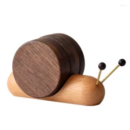 Table Mats Black Walnut Snail Tea Mat Cartoon Cultural Creative Ceremony Solid Wood Insulation Gift