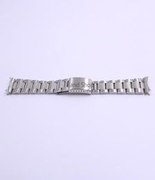CARLYWET 19 20mm Stainless Steel Silver Middle Polish Hollow Curved End Solid Screw Links Watch Band Strap Old Style Bracelet7773545