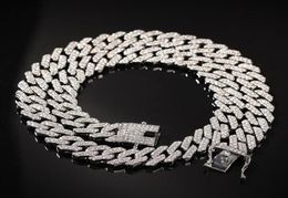 Who 1630Inch Micro Paved 12mm S Link Miami Cuban Chain Necklaces Hiphop Men Rhinestones Fashion Jewellery Drop 211W283n1911820