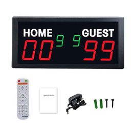 1pc Football Basketball Electronic Scoreboard Digital Scorer LED Scoreboard 25.4x12x3.5cm Super Bright Display US Plug 750g