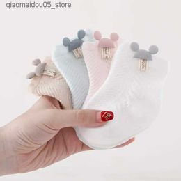 Kids Socks Thin baby socks summer breathable mesh socks newborn and toddler cartoon boy socks princess girl clothing accessories 0-2Y Q240413