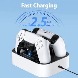 Chargers Charging Station For PS5 Joystick Gamepads Portable Dual Controller Charging Docking Station Replacement Fast Charging For PS5