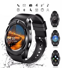 New Smart Watch V8 Men Bluetooth Sport Watches Women Ladies Rel Smartwatch with Camera Sim Card Slot Android Phone PK DZ09 Y1 A1 Re19685733106