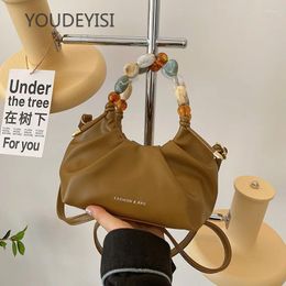 Totes YOUDEYISI Fashion Pleated Women's Bag: All-match One-shoulder Messenger Bag Niche Design High-end Pearl Handbag