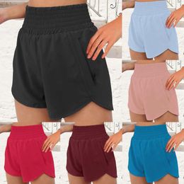 Active Shorts 2024 Women'S Casual Yoga Pants Elastic High Waist Pockets Anti-Sweat Trousers Summer Breathable Pant Pantalones De Mujer