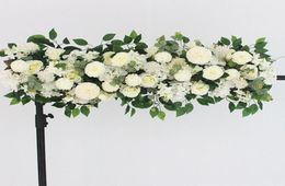 100cm DIY wedding flower wall arrangement supplies silk peonies rose artificial flower row decor wedding iron arch backdrop2625644