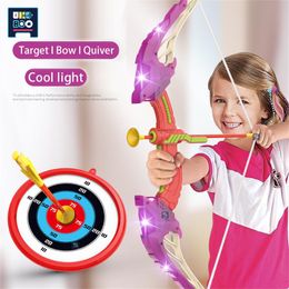 Bow and Arrow Set for Kids, LED Light Up Archery Toy Target and Arrow, Indoor and Outdoor Hunting Shooting Toy for Children Gift