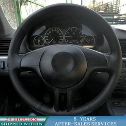 Steering Wheel Covers Customised Car Cover Anti-Slip PU Leather Original For 3 5 Series E46 E39 X5 E53 Z3 E36