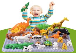 50pcslot Duplo Animal Zoo Large Building Blocks Enlighten Child Toys Lion Giraffe Dinosaur DIY LegoINGlys Bricks Kids Toy Gift5889429