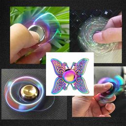 Decompression Toy Rainbow Metal Fidget Spinner Toys Stainless Steel Bearing High Speed Stress Relief Spinner ADHD Anxiety Toys for Adult Kid