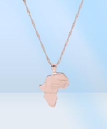 Silver Rose Gold Africa Map Pendant Necklace Hip Hop Jewellery Map of Africa9825400