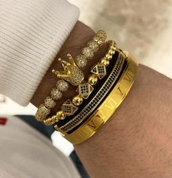 3pcssetBangle Men Bracelet jewelry crown charms Macrame beads Bracelets Braiding Man Luxury Jewelry for women bracelet gift8495395