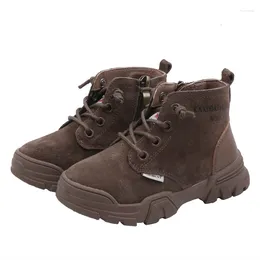 Boots CNFSNJ 2024 Arrive Winter Autumn Leather Children Shoes Fashion Kids Flat With Boys Girls Snow Baby 21-25