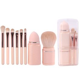 Kits Portable 8in1 Mini Makeup Brush Set Small Size Retractable Powder Brush Eye Shadow Brush Travel Special Multifunction T Set