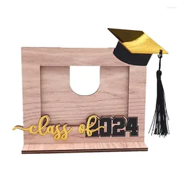 Frames School Picture Frame Wooden Graduation Po Display Bachelor Hat Pattern Desktop Ornament Portable Detachable