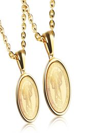 2Pcs Unisex Mens Womens Divino Nino de Colombia Medal Divineinfant Child Jesus Stainless Steel Pendant Necklace49589566710107