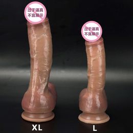 Liquid Silicone Dildo Simulation Penis Ultra Thick sexy Toys Women Anal Suction Lesbian Soft Adult Masturbation Toy