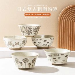 Dinnerware Sets Japanese Rice Bowl Household Ceramic Soup High Face Large Capacity Noodle Single Small Tableware