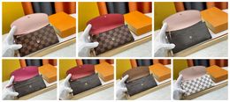 2024 High quality original gold buckle wallet function practical wallet with bright Coloured lining and multi bag design