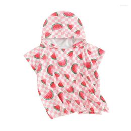 Clothing Sets Toddler Kids Girls Hooded Towel Floral Oversized Bath Towels Wrap Pool Beach Pull-over Robe Dress Swimsuit Cover Up