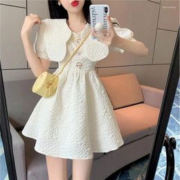 Party Dresses French Court Style Women Doll Collar Puff Sleeve Design Dress Sweet And Waist Thin Mori Fluffy Woman Mini Skirts