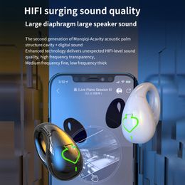 Handsfree Earbuds HIFI Stereo Sport Gamer Headset IPX5 Waterproof Single Ear Clip Earphones Bluetooth-Compatible 5.3