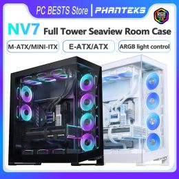Towers Phanteks NV7 Seaview Room EATX Case ARGB Light Control Full Tower Desktop Computer Chassis Support ATX TypeC Twoway Placement