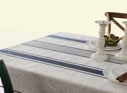 Table Cloth Vintage Linen Cotton Striped Tablecloth For Home Table Decoration Dustproof Dining Party Banquet Table Runner Mantel M2323087