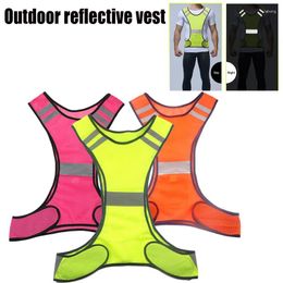 Hunting Jackets Reflective Vest High Visibility Breathable Safety Fluorescent Mesh Suitable For Night Running Cycling Hiking Sport