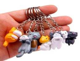 6pc Natsume039s Book Of Friends Cat Cartoon Keychains Keyring Car Bag Pendant Fashion Jewelry Key Chain Ring Accessories3975880