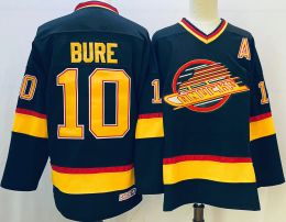 Hockey Bure Jersey 10 Vancouver Ice Hockey Jersey 16 Linden Jersey Retro Sport Sweater Stitched Letters Numbers Black SXXXL