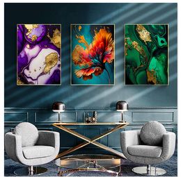 Vivid Colours And High Quality Abstract Flowers And Textured Ponds Poster Canvas Paintings Wall Art Pictures Home Decor