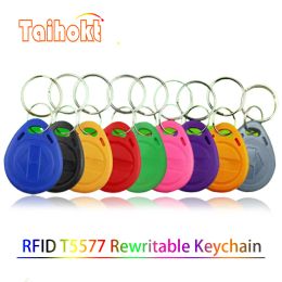 Rings 100pcs T5577 Keychain 125khz Rewritable Smart Chip Card Rfid Clone Copier Token Em4305 Duplicator Changeable Copy Badge Tag